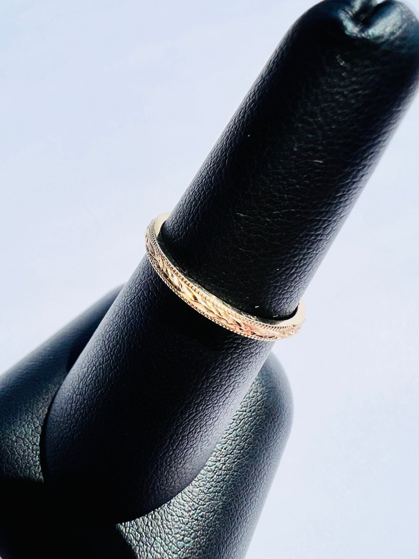 14K Yellow Vintage Band with Detailed Engraving